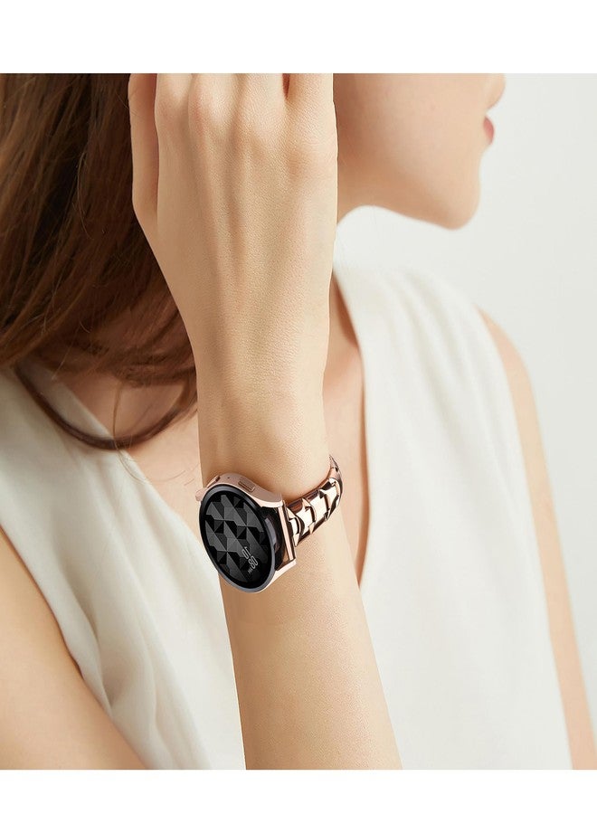 PlusRoc Stainless Steel Band Compatible with Samsung Galaxy Watch 7 6 5 4 40mm 44mm/Watch 6 Classic 43mm 47mm/Watch 4 Classic 42mm 46mm/Watch 5 Pro 45mm, Slim Bracelet Adjustable for Women, Rose Gold - Image 2