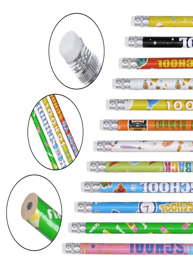cnomg 60 Pcs Welcome Back to School Pencils First Day of School Motivational Pencils with Eraser Bulk Wood Writing Instrument for Teachers Classrooms Exams eward Gifts Stationery Party - Image 3