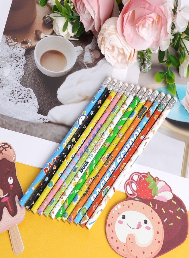cnomg 60 Pcs Welcome Back to School Pencils First Day of School Motivational Pencils with Eraser Bulk Wood Writing Instrument for Teachers Classrooms Exams eward Gifts Stationery Party - Image 2