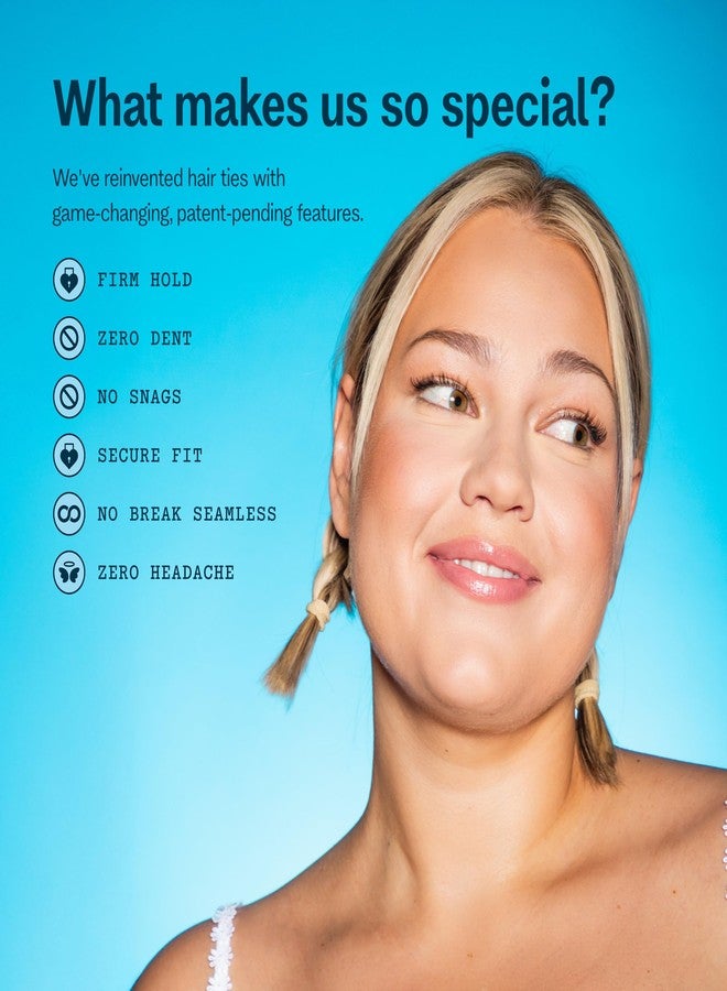 Gimme Beauty No Snag Braid Ends - Seamless Nylon & Spandex Hair Ties for Braids - No-Snag Gentle Hold Design - Zero-Dent, Daily Hair Accessories - 25 Pack, Blonde - Image 3