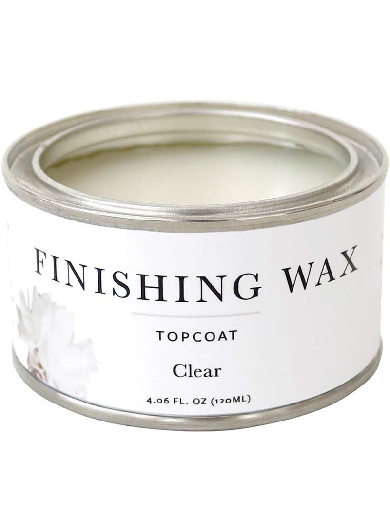 Finishing Wax - Protective topcoat Paint - Use on interior furniture, cabinets, walls, home decor and accessories - Odor-Free, Non-Hazardous - Clear - 120 ml