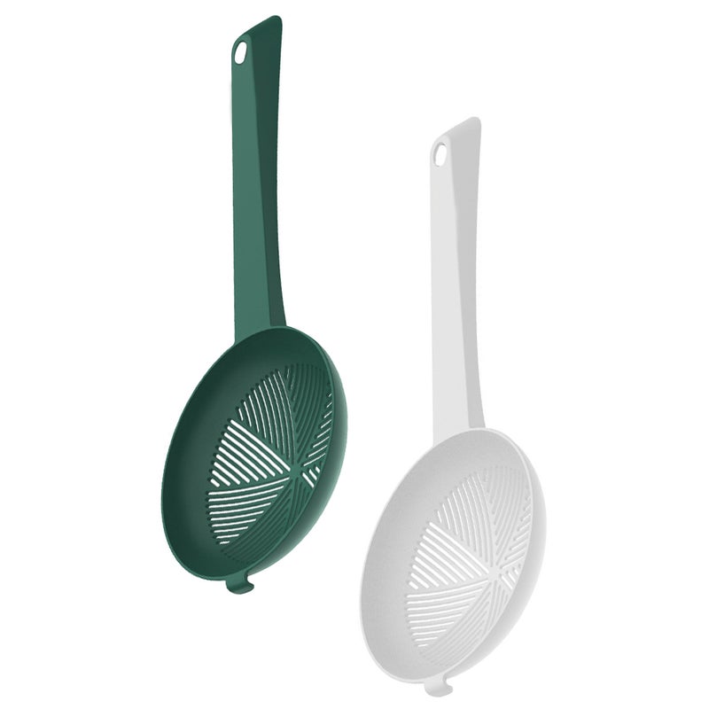 2Pcs Colander Spoon Slotted Spoon Strainer Spoon Kitchen Gadget for Home - Image 1