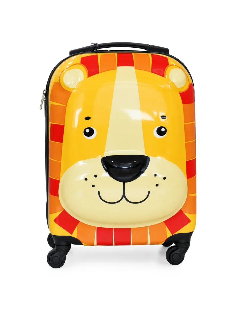 ترو كير Trucare 16" Kids Hard Shell Trolley Luggage – Lion Design | ABS + PC Embossed Print Carry-On Suitcase with 360° Spinner Wheels