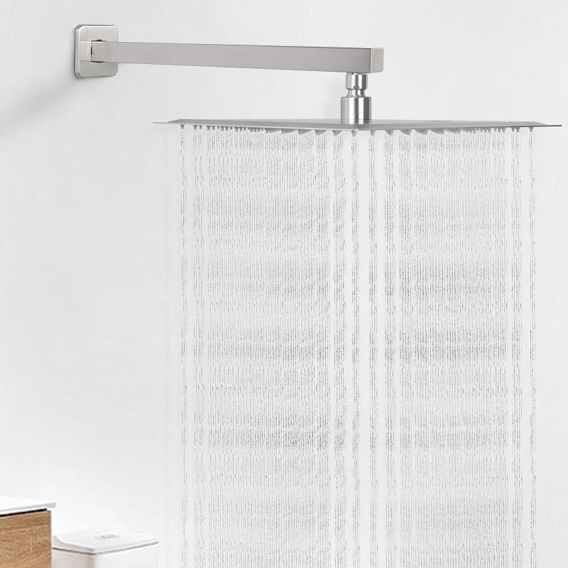 HarJue Shower Arm, Rain Shower Head Extension Extender, With Flange and Teflon Tape, Made of Thicken Stainless Steel for Bathroom Rainfall Shower (16 Inch, Brushed Nickel) - Image 5