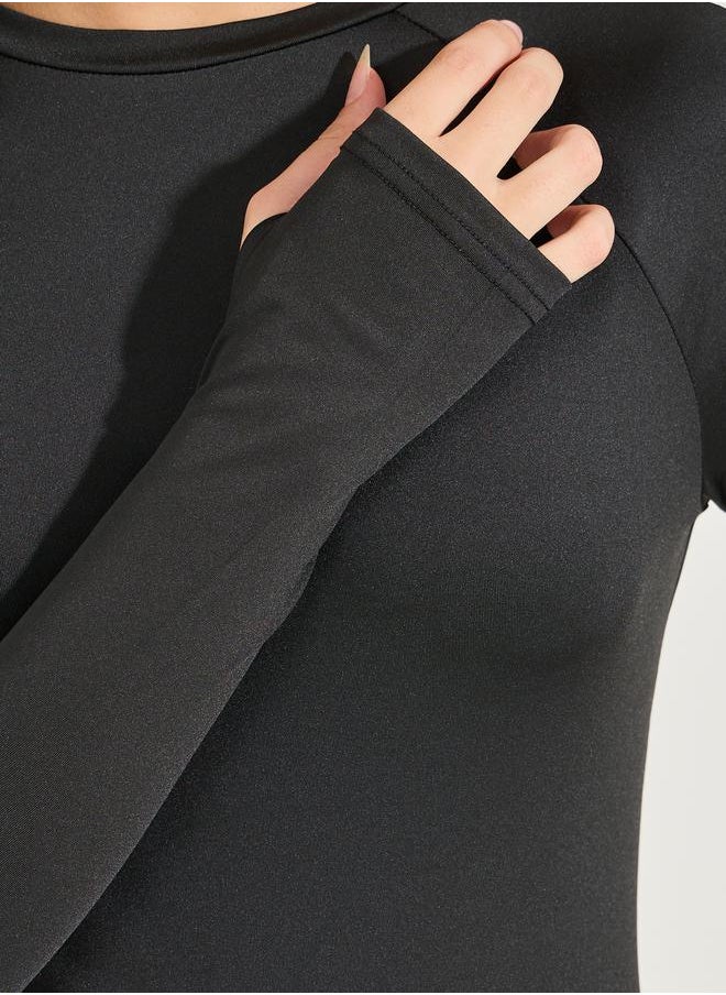 Styli - Reflective Back & Elbow Detail Top with Thumbhole Detail - Image 1