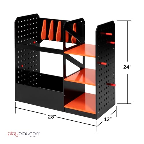 Play Platoon Storage Rack for Nerf Gun Storage Nerf Accessories Sturdy Wood Construction Dart Holder 6 Toy Gun Holder for Wall with Pegboard Wall Organizer Includes 20 Pegs - Image 5