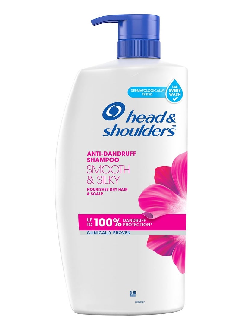 Head & Shoulders Smooth and Silky, Anti Dandruff Shampoo for Women & Men , 1 L  - Image 1
