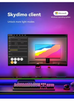 GUDOO Monitor Led Backlights Led Strip Lights That Sync with Screen Color or Music Rgbic Computer Light Bar Behind Monitor Leds for Desk Gaming Usb Interface Software Control Supports Pc or Mac 24 In  - Image 3