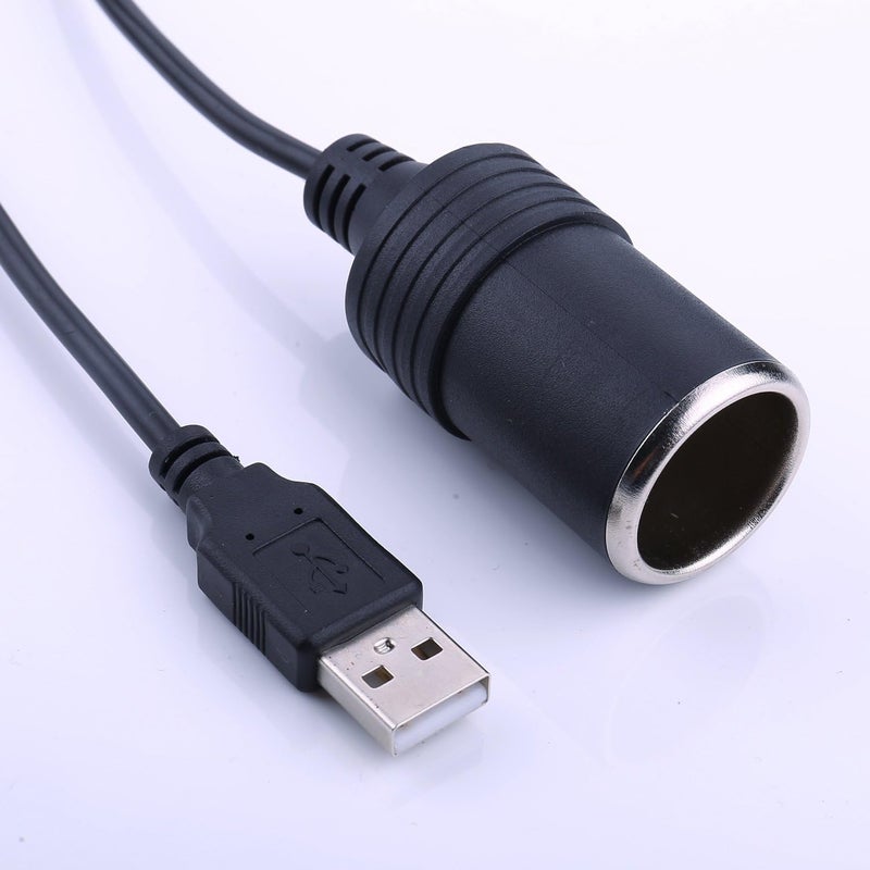 كابل محول من ذكر USB A إلى مقبس ولاعة السجائ�� الأنثوي 12 فولت للسيارة بطول 60 سم/2 قدم - Image 3