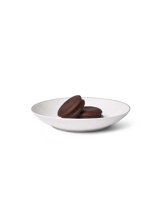 Fissman  Deep Plate  Aleksa Series White Porcelain With A Platinum Finish For Dessert, Salad, Appetizer, Small Lunch, Dinner Plate, Dishwasher Safe, Scratch Resistant, Kitchen Tableware 20cm  | Best Price UAE