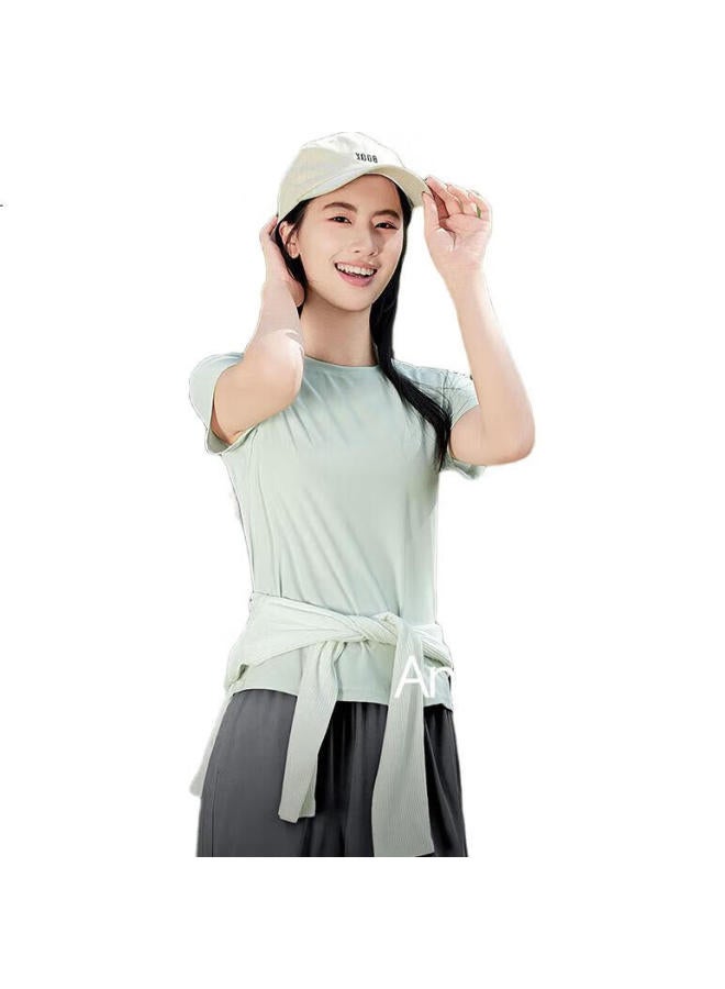 Warrior Ice Silk Quick-Drying Short Sleeve T-Shirt Women Summer Pearl Skin-Friendly Cool Fashion Casual Breathable Sports Wind Top - Image 1