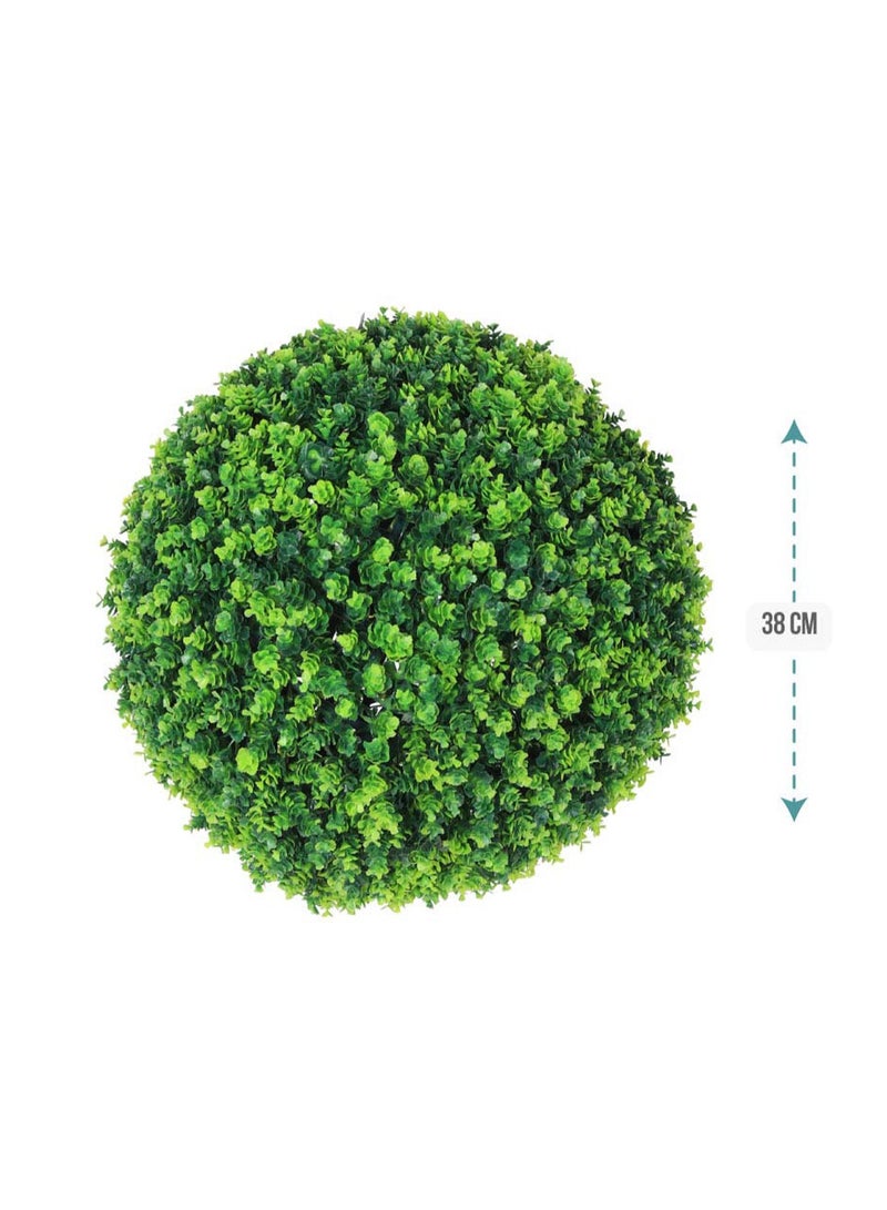 Alrassi Artificial Green Plant Ball – 38 cm Height, Elegant Decoration for Gardens, Entrances, and Balconies - Image 2