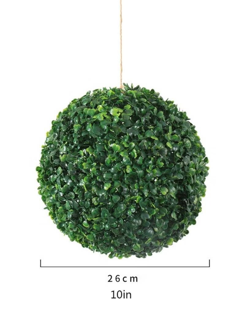 Alrassi Artificial Green Plant Ball – 38 cm Height, Elegant Decoration for Gardens, Entrances, and Balconies - Image 3