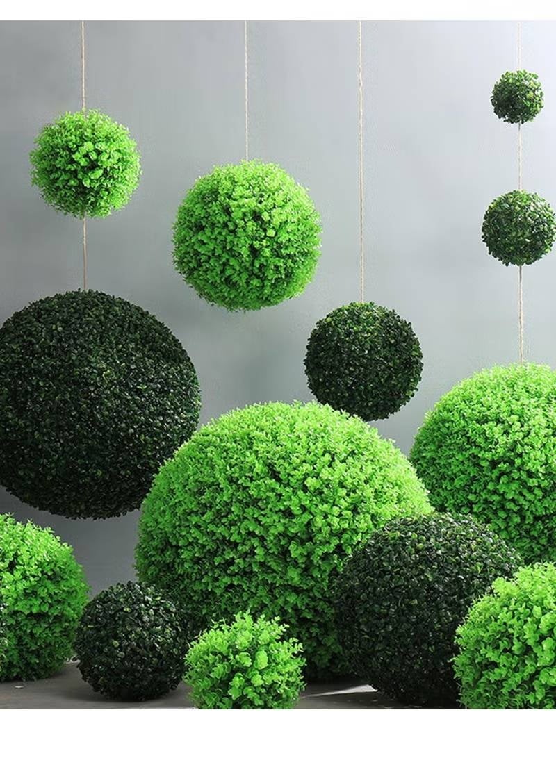 Alrassi Artificial Green Plant Ball – 38 cm Height, Elegant Decoration for Gardens, Entrances, and Balconies - Image 5