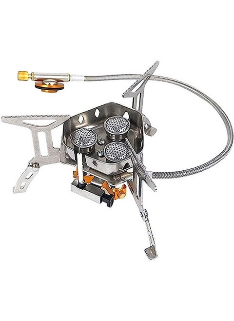 Portable Backpacking Stove Windproof Camping Cooking Stoves 5800W Strong Firepower with Piezo Ignition Lightweight Propane Butane Stove for Outdoor Hiking and Picnic (Fuel Canister Not Included)