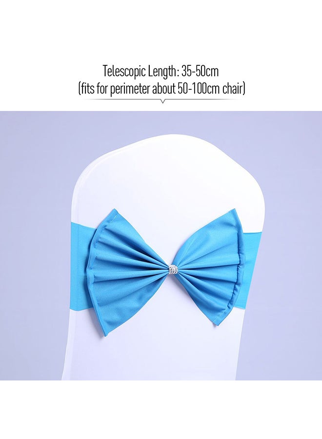 Loquat Elastic Chair Ribbon Back Tie Bow Band Blue 18x8x15cm - Image 2