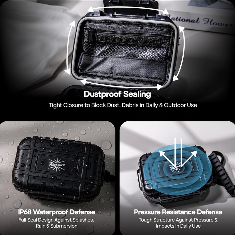 Linsoul Kiwi Ears SONICAP Waterproof Earbud Case,Hard Protective IEM Storage Box with EVA Lining,Hard Carrying Bag for Headphones,Earphone,Travel Carrying Case Fit for ZS10 Pro,Zero:2,EW300 (Black) - Image 5