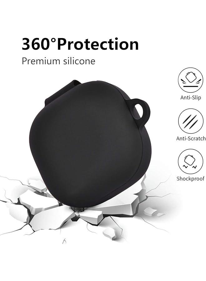 إيروريكس جراب سيليكون متوافق مع Samsung Galaxy Buds 2 Pro وGalaxy Buds2 وGalaxy Buds Pro وGalaxy Buds Pro 2 وGalaxy Buds Live وGalaxy Buds Fe مع سلسلة مفاتيح باللون الأسود - Image 5