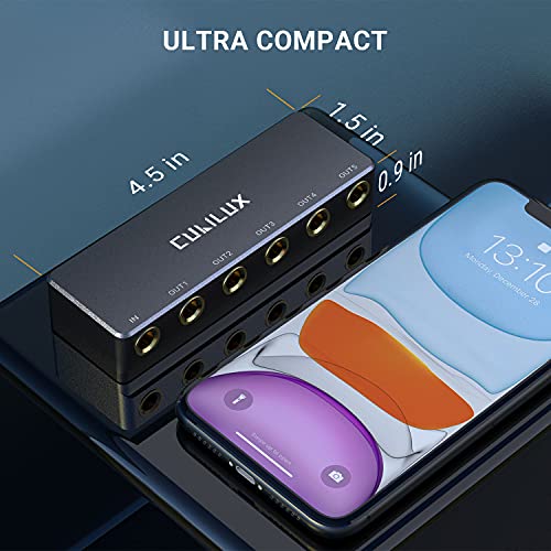 Cubilux Passive 6.35mm Headphones Splitter Box, 1/4” Stereo Multi Audio Distributor, Multiport Quarter Inch TRS TS Aux Splitter for Guitar Signal, Studio Recording, Live Performance, Monitors - Image 5