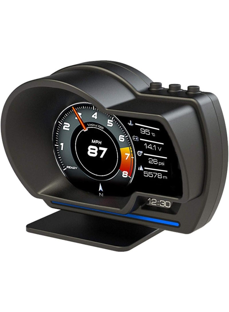 كيوومي شاشة عرض HUD للسيارة، جهاز قياس ذكي مزود بـ OBDⅡ وGPS، عداد سرعة عالي الدقة، أداة تشخيص للسيارة، إزالة رموز أخطاء OBD، قيادة آمنة، إنذار الكمبيوتر بحدوث تجاوز للسرعة - Image 2