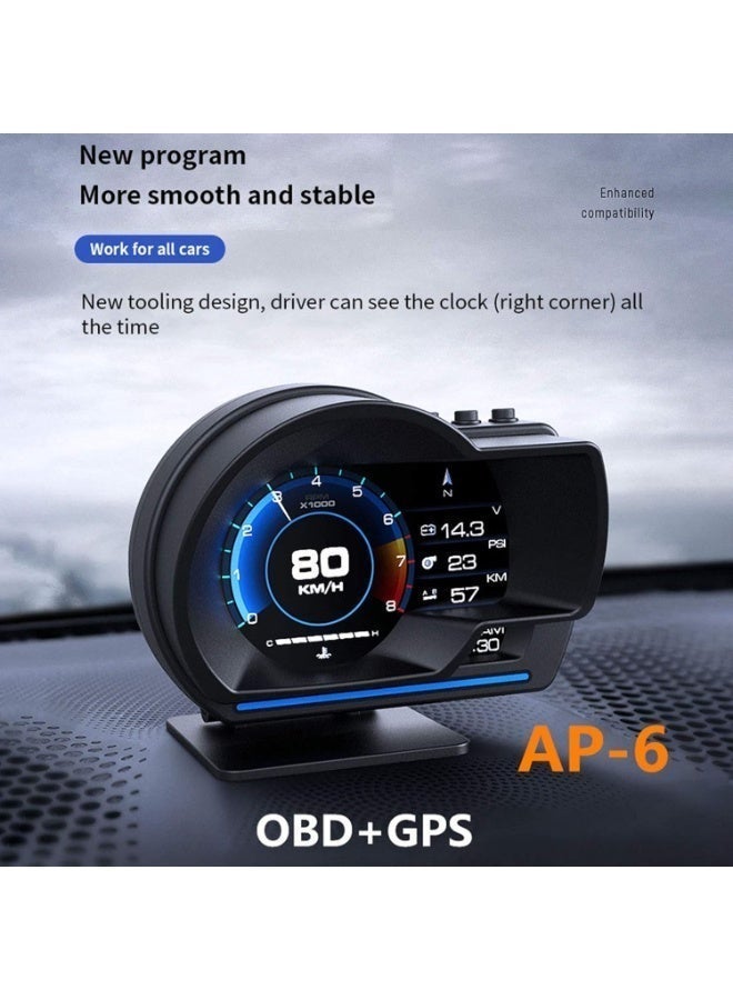 كيوومي شاشة عرض HUD للسيارة، جهاز قياس ذكي مزود بـ OBDⅡ وGPS، عداد سرعة عالي الدقة، أداة تشخيص للسيارة، إزالة رموز أخطاء OBD، قيادة آمنة، إنذار الكمبيوتر بحدوث تجاوز للسرعة - Image 3