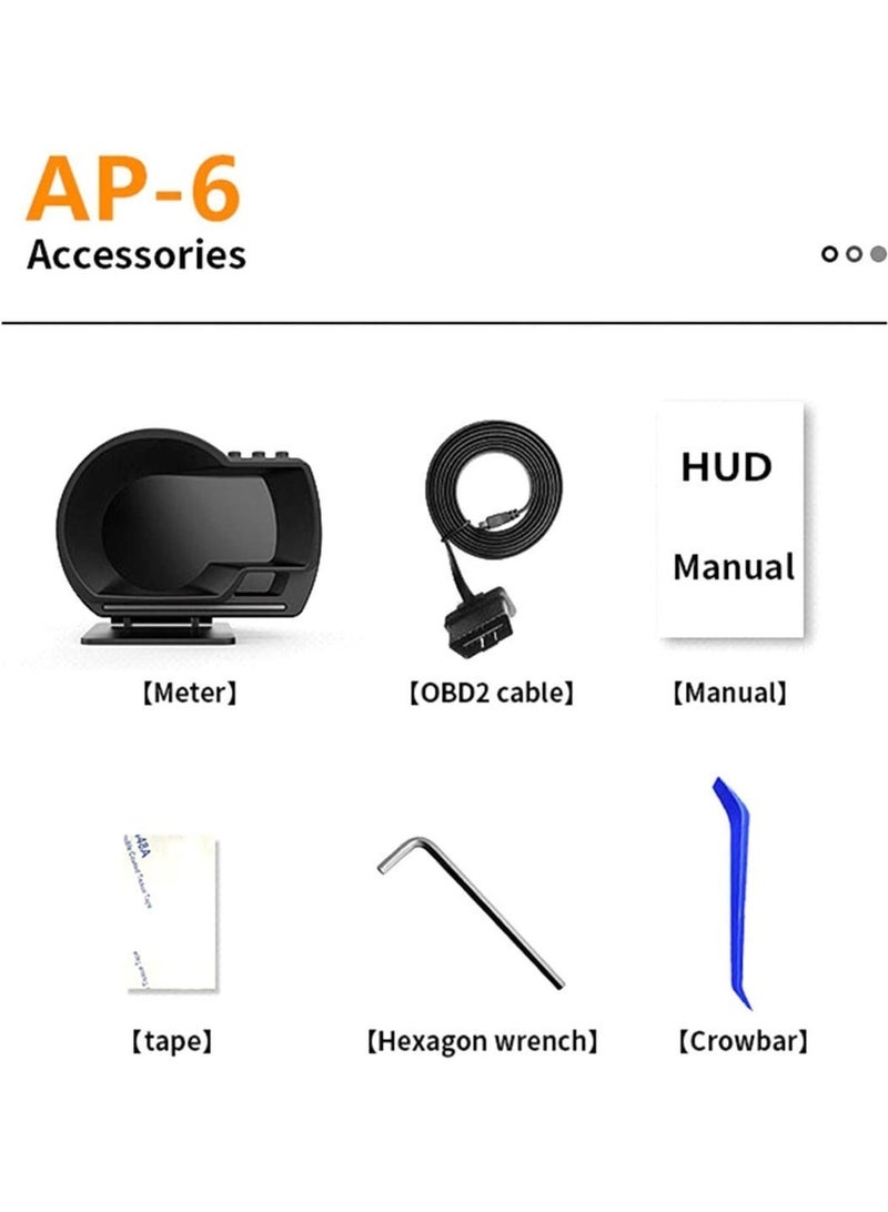 كيوومي شاشة عرض HUD للسيارة، جهاز قياس ذكي مزود بـ OBDⅡ وGPS، عداد سرعة عالي الدقة، أداة تشخيص للسيارة، إزالة رموز أخطاء OBD، قيادة آمنة، إنذار الكمبيوتر بحدوث تجاوز للسرعة - Image 5