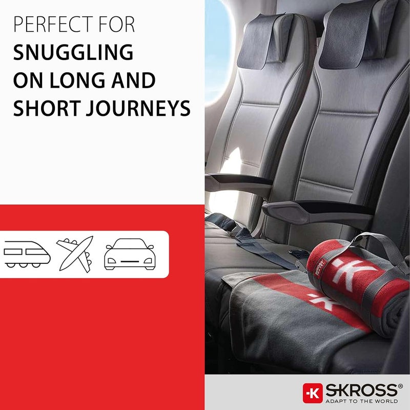 SKROSS Soft Fleece Blanket, Lightweight and Warm Throw, Rollable with Carry Strap, Washable, Dark Grey, Ideal for Sofa, Bed, Office, Camping and Everyday Comfort. Perfect for Travel & Home Use - Image 5
