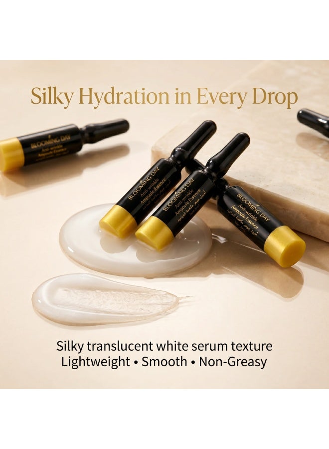 BLOOMING DAY Anti-Wrinkle Ampoule Essence 2ml × 7 – Hydrating & Smoothing Face Essence with Hyaluronic Acid - Image 3