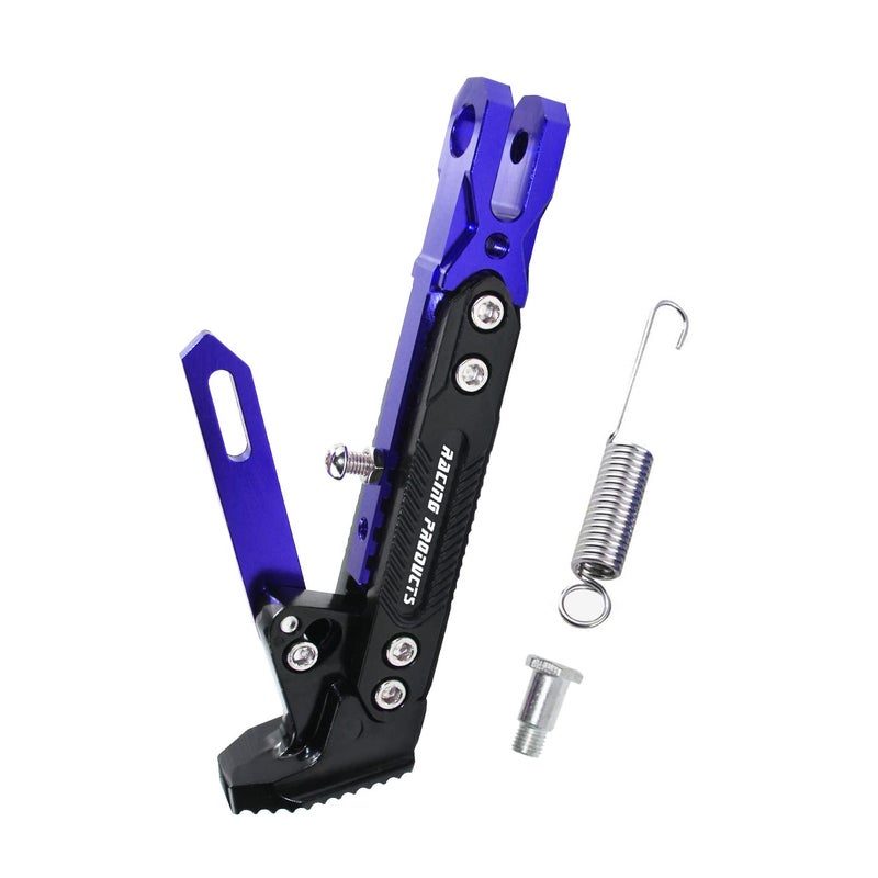 Adsspro Universal Motorcycle Kickstand Accessories Motor Scooter Modified CNC Aluminum Alloy Adjustable Tripod Holder Kickstand Foot Side Support Stand Motor Scooter Motorbike Motocross Dit Pit Bike