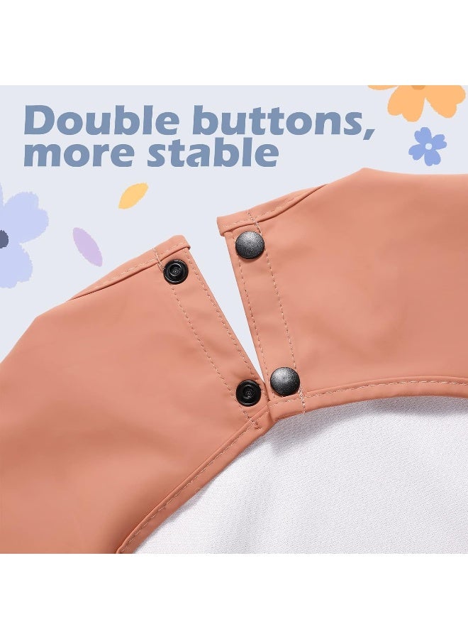 JaGely JaGely 4 Pack Long Sleeve Baby Bibs Waterproof Long Sleeved Bib Baby Eating Smock Bib Feeding Shirt Bib with Food Catcher  - Image 5