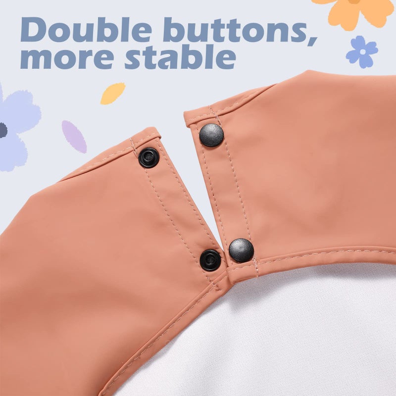 JaGely 4 Pack Long Sleeve Bibs Baby Smock Waterproof Sleeved Bids with Food Catcher for Baby Eating Feeding Ages 6-36 Months(Soft Color) - Image 5