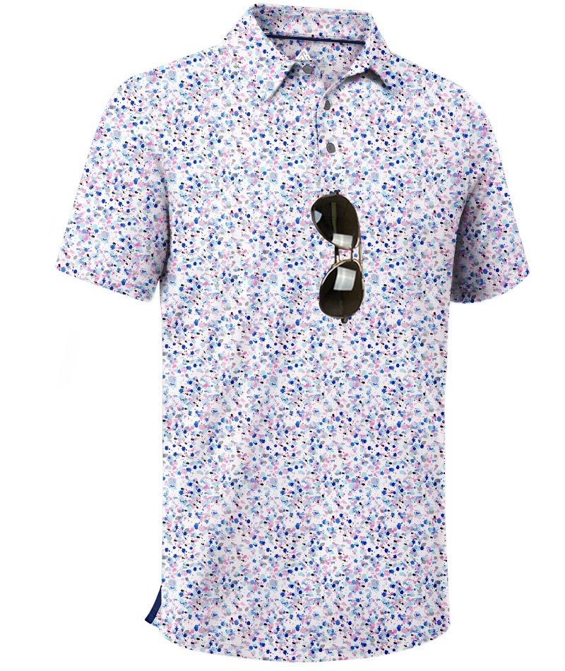 ZITY Men's Golf Shirts Short Sleeve Moisture Wicking Performance Print Patterns Casual Collared Golf Polo Shirt for Men - Image 1