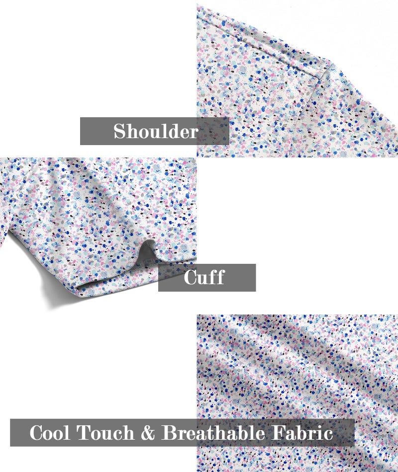 ZITY Men's Golf Shirts Short Sleeve Moisture Wicking Performance Print Patterns Casual Collared Golf Polo Shirt for Men - Image 5
