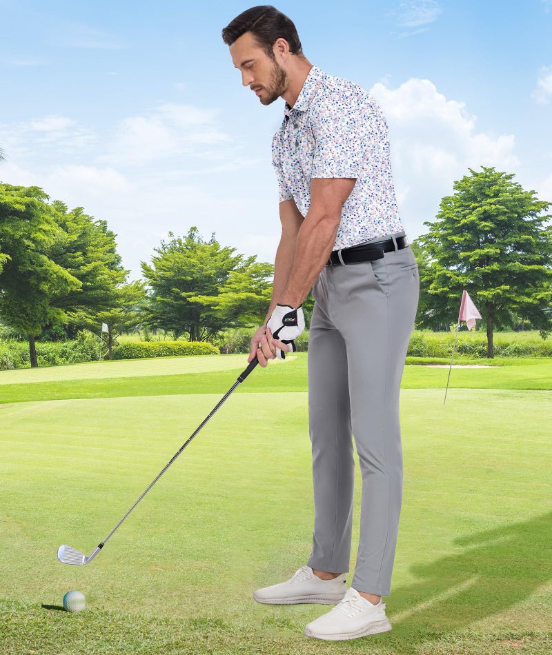 ZITY Men's Golf Shirts Short Sleeve Moisture Wicking Performance Print Patterns Casual Collared Golf Polo Shirt for Men - Image 3
