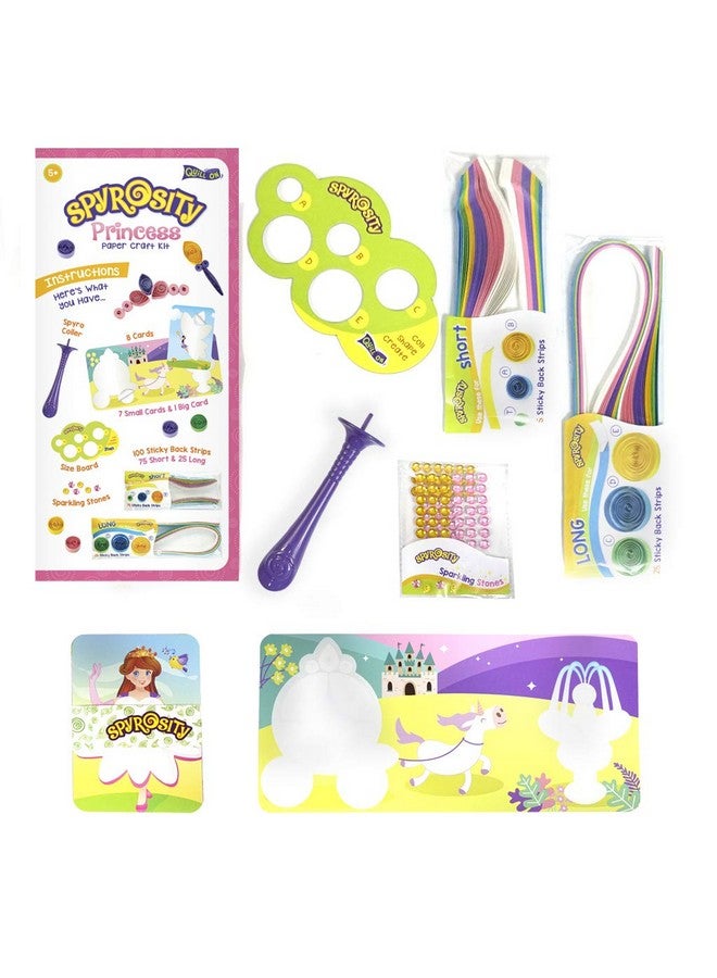 كويل أون مجموعة أقلام كويل أون سبايروسيتي الجميلة بتصميم الأميرة لأنشطة اللف الممتعة - مجموعة فنون وحرف يدوية سريعة وسهلة، لعبة إبداعية للفتيات من سن 5 سنوات فما فوق (متعددة الألوان)، أميرة - Image 2