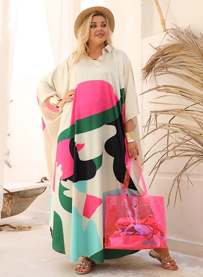 Zmurud Silky Satin dress -butterfly design - printed  - Image 2
