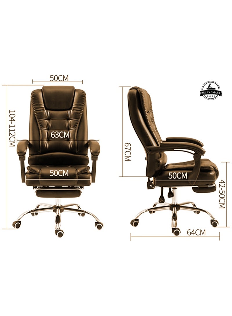 Relax Smart RelaxSmart Full Body Massage Chair – Ergonomic Reclining Chair with Heat and Vibration Function for Relaxation and Comfort, Brown - Image 4