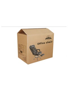 Relax Smart Massage Office Chair, Ergonomic High Back Leather Work Chair with Flip Arms, Brown  - Image 2