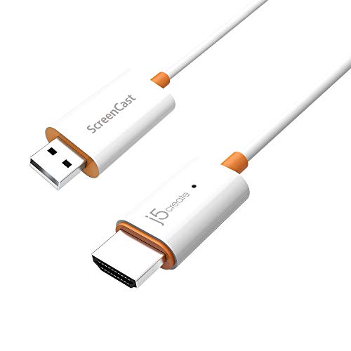 j5create ScreenCast HDMI Wireless Display Adapter Receiver - Mirror Phone, Tablet, Laptop to HDTV - Compatible with MiraCast, AirPlay, Android, Windows 10 PC, iOS, iPhone, Tablet (JVAW56) - Image 1