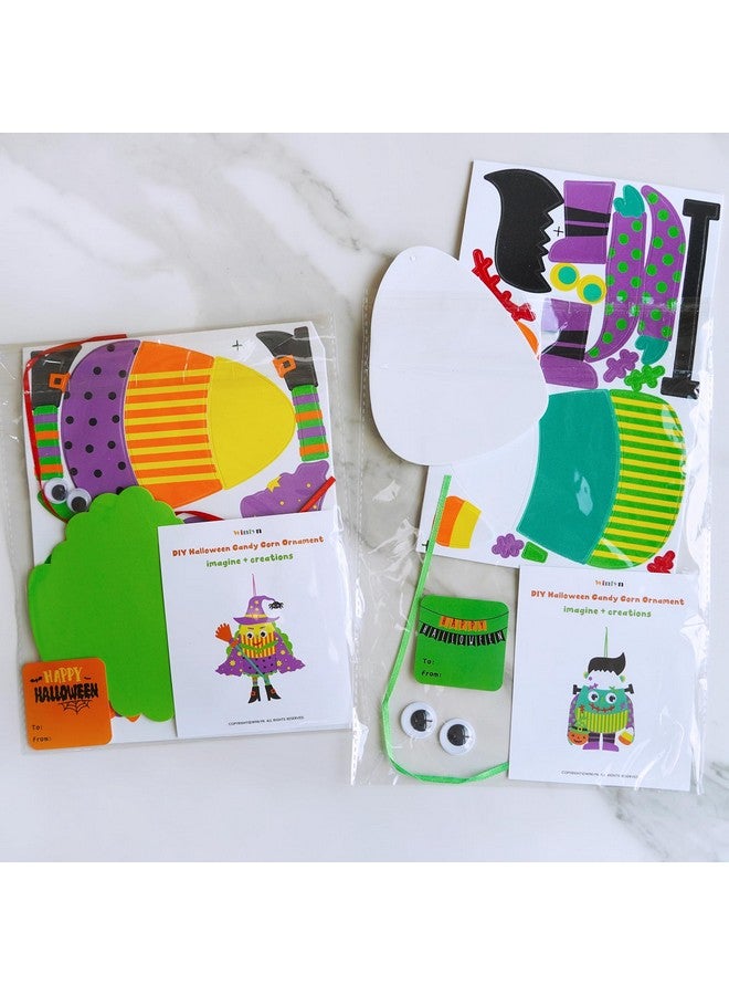 Winlyn 24 Sets Halloween Crafts Kits Fall Kids Crafts Diy Halloween Ornaments Decorations Art Sets Foam Monster Jack-O'-Lantern Stickers Googly Eyes For Kids Halloween Classroom Party Activities - Image 5