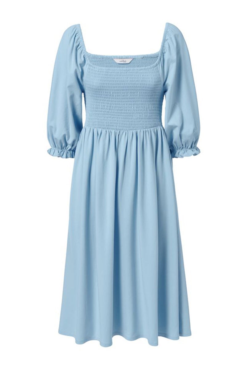 Tchibo فستان ميدي مجعد للنساء، أزرق فاتح - Image 2