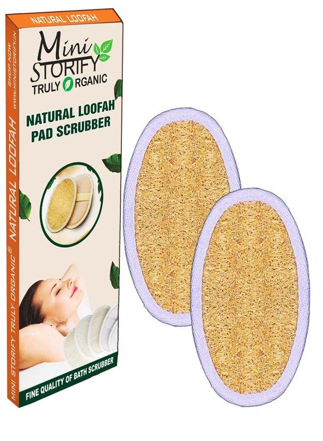 Mini Storify Truly Organic Mini Storify - Natural Oval Loofah Body Scrubber - Pack of 2 - Organic Loufah/Loofa Sponge Pads for Body Scrubbing & Bathing - Eco Friendly Exfoliator Luffa for Men & Women - Image 1