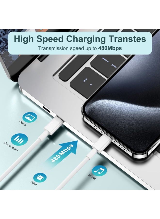 COONCXEN كابل شحن سريع USB C إلى USB C بطول 15 قدم، كابل شاحن من نوع C إلى C لجهاز آبل آيفون 17 برو ماكس/17 إير/16 برو ماكس/16/15 بلس/15 برو ماكس، ماك بوك برو 2021/2020/2019، آيباد برو/ميني، سامسونج جالاكسي - Image 5