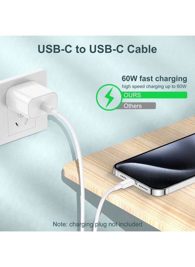COONCXEN كابل شحن سريع USB C إلى USB C بطول 15 قدم، كابل شاحن من نوع C إلى C لجهاز آبل آيفون 17 برو ماكس/17 إير/16 برو ماكس/16/15 بلس/15 برو ماكس، ماك بوك برو 2021/2020/2019، آيباد برو/ميني، سامسونج جالاكسي - Image 2