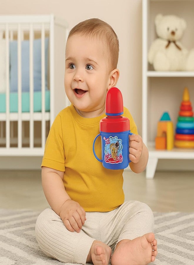 Nabhya Hippo 250 ml Stainless Steel Plastic Spout Sipper Cup for Kids Age 6-36 Month (Blue) - Image 2