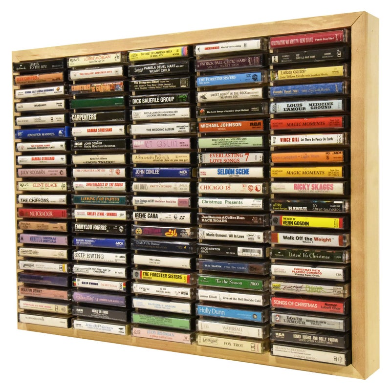 Kingdom LW100 5 x 20 Unfinished Wood Cassette Rack 100 Capacity
