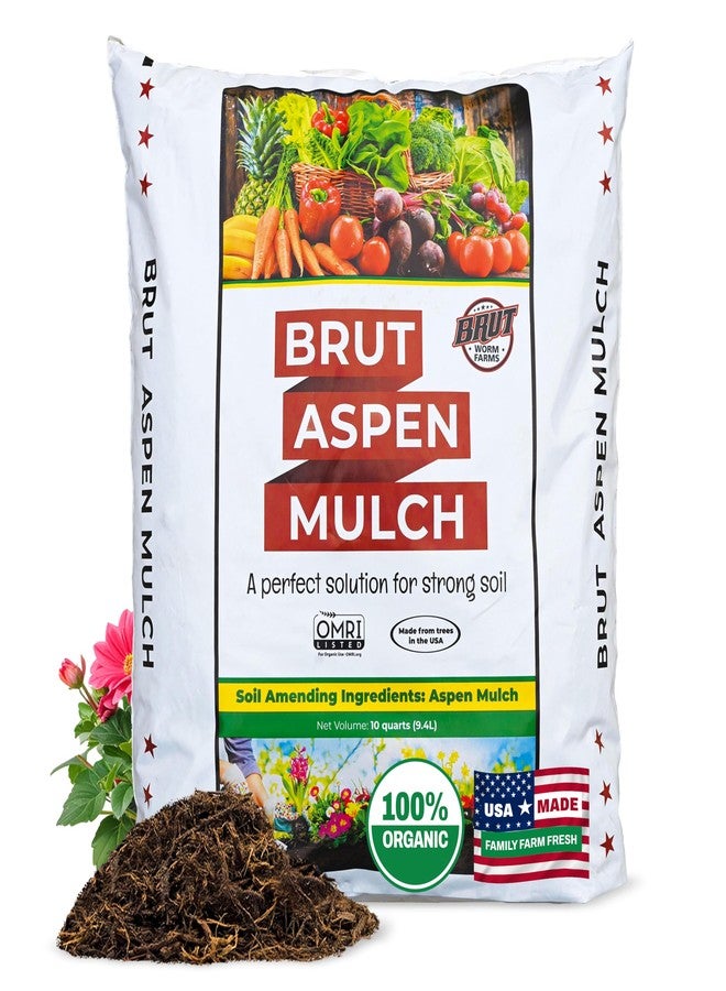 BRUT WORM FARMS Aspen Mulch - 12 Lbs - High Carbon - Water Retention - Natural Solution for Healthy Houseplants, Flowers, and Vegetables - Use Indoors or Outdoors - Odor Free - Image 1
