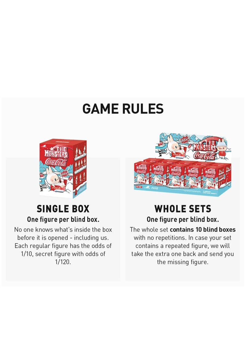 Generic - POP MART  labubu The monsters Coca-Cola  series dolls blind box dolls  random design action figures collectible toys home decoration  holiday birthday gifts for boys and girls single boxed set - Image 1