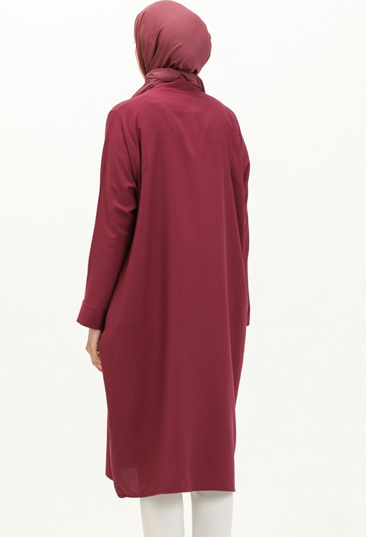 Sefa Merve Raglan Sleeve Tunic 6433-20 Plum  - Image 5