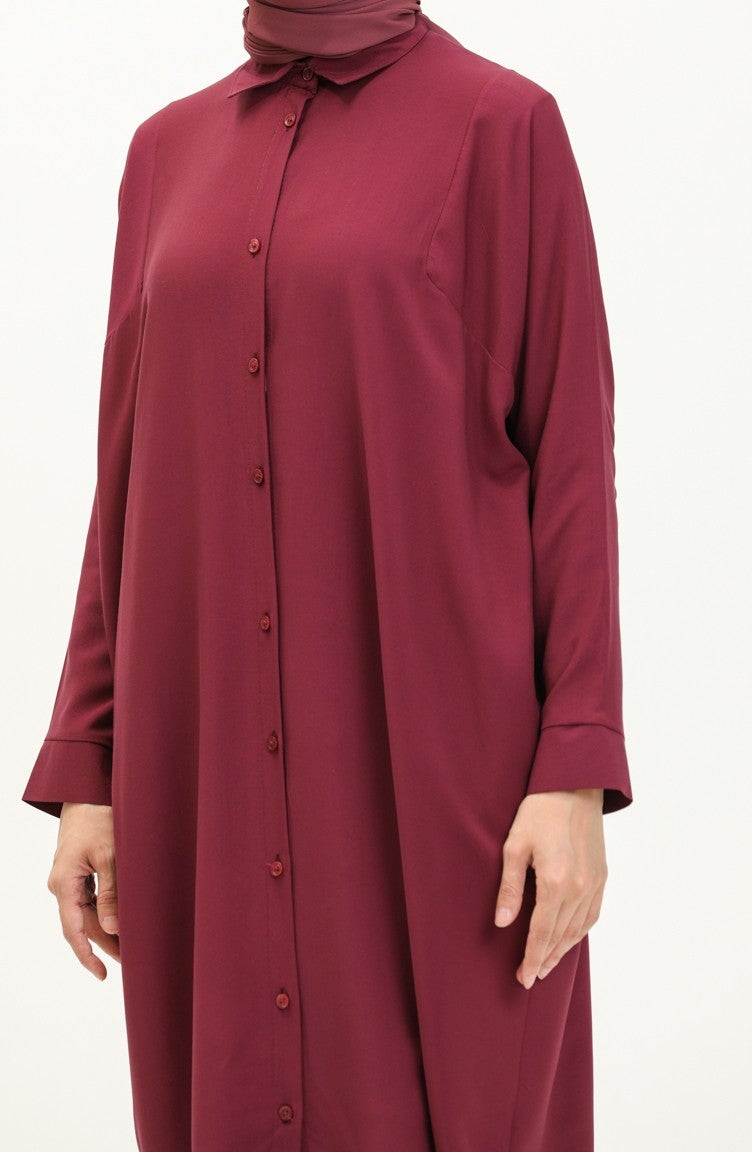 Sefa Merve Raglan Sleeve Tunic 6433-20 Plum  - Image 4